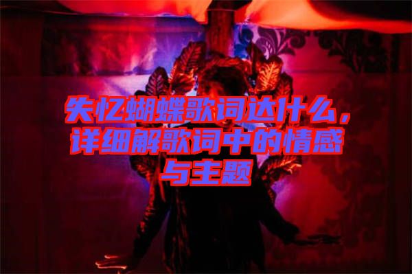 失憶蝴蝶歌詞達什么，詳細解歌詞中的情感與主題