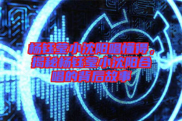 楊鈺瑩小沈陽唱懂得，揭秘楊鈺瑩小沈陽合唱的背后故事