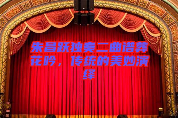 朱昌躍獨(dú)奏二曲譜葬花吟，傳統(tǒng)的美妙演繹