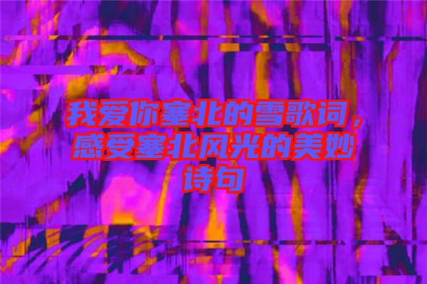 我愛你塞北的雪歌詞，感受塞北風(fēng)光的美妙詩句