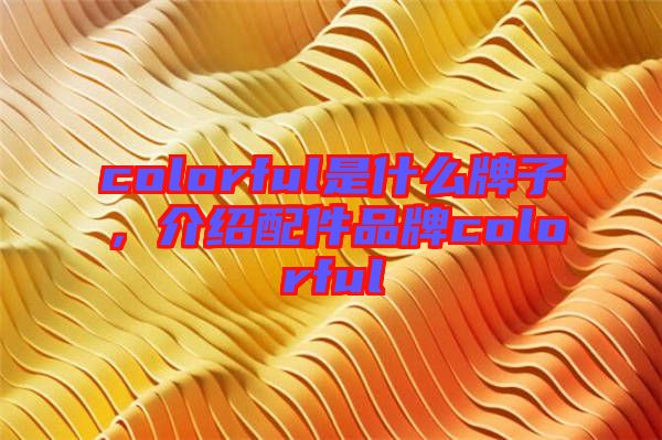 colorful是什么牌子，介紹配件品牌colorful