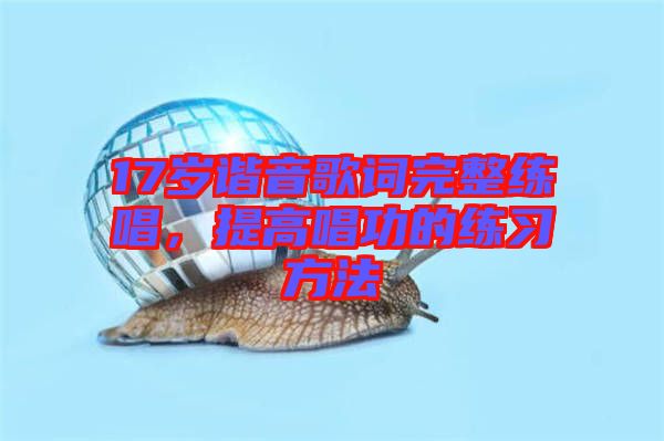 17歲諧音歌詞完整練唱，提高唱功的練習方法