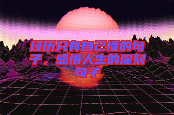 經(jīng)歷只有自己懂的句子，感悟人生的深刻句子