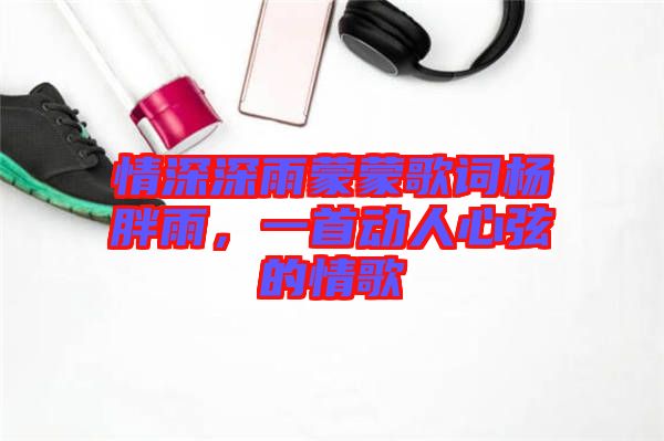 情深深雨蒙蒙歌詞楊胖雨，一首動人心弦的情歌