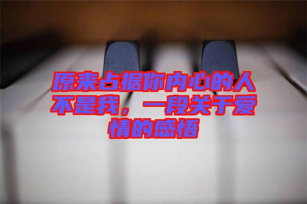 原來占據你內心的人不是我，一段關于愛情的感悟