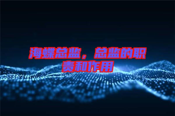 海蝶總監，總監的職責和作用