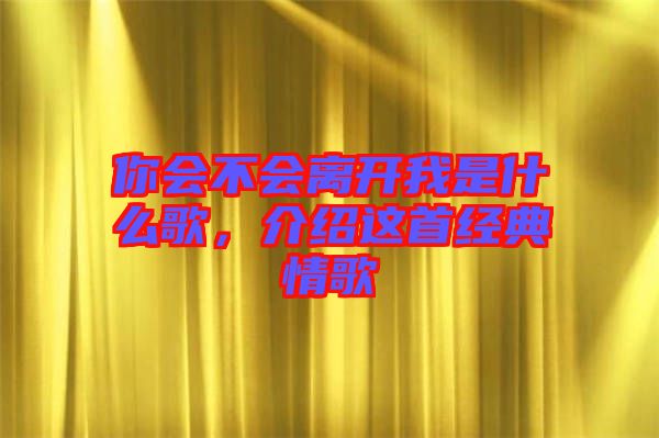 你會不會離開我是什么歌，介紹這首經典情歌