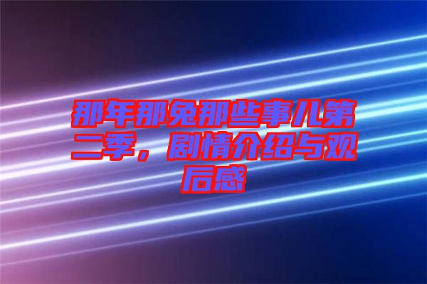 那年那兔那些事兒第二季，劇情介紹與觀后感