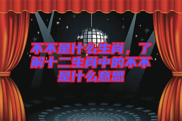 不不是什么生肖，了解十二生肖中的不不是什么意思