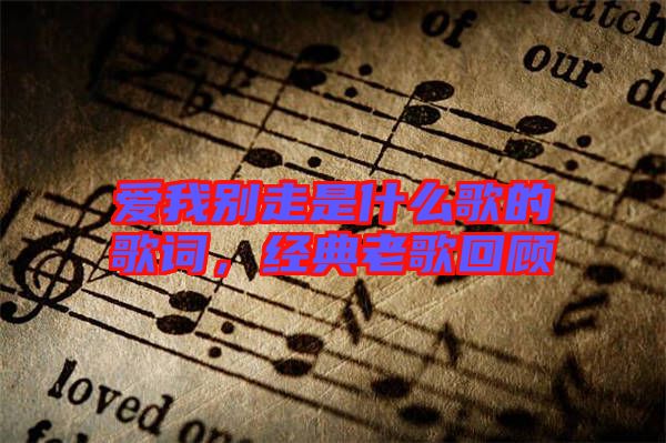愛我別走是什么歌的歌詞，經典老歌回顧