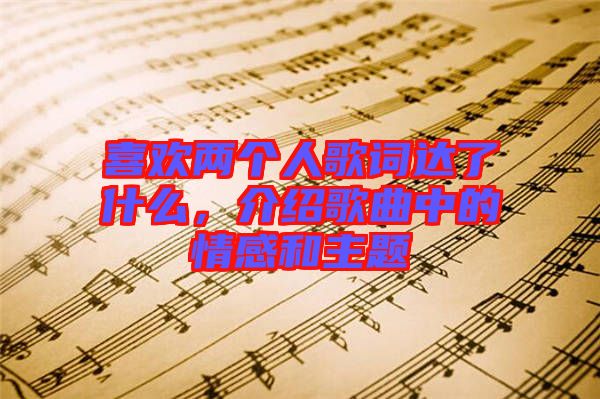 喜歡兩個(gè)人歌詞達(dá)了什么，介紹歌曲中的情感和主題
