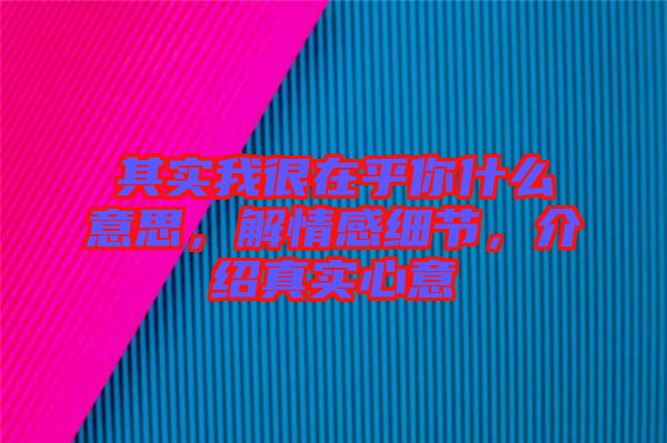 其實我很在乎你什么意思，解情感細節，介紹真實心意