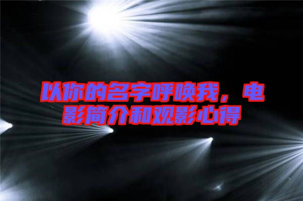 以你的名字呼喚我，電影簡介和觀影心得