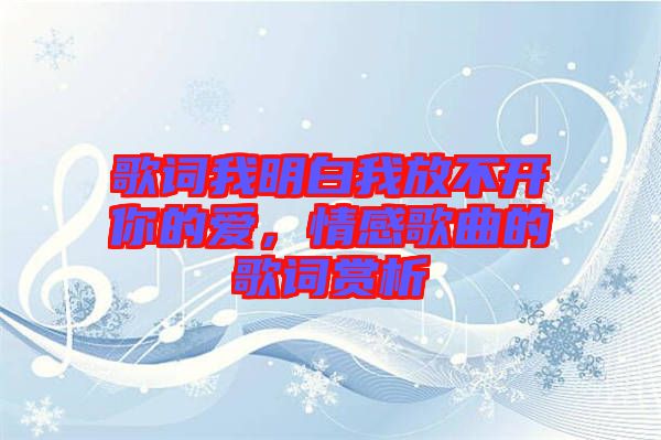 歌詞我明白我放不開你的愛，情感歌曲的歌詞賞析