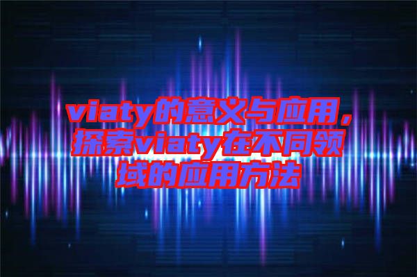viaty的意義與應用，探索viaty在不同領域的應用方法