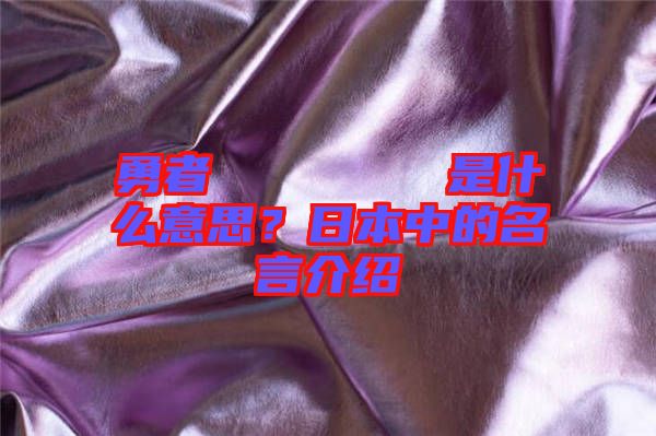 勇者のくせになまいきだ是什么意思？日本中的名言介紹