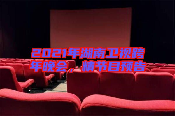 2021年湖南衛視跨年晚會，精節目預告