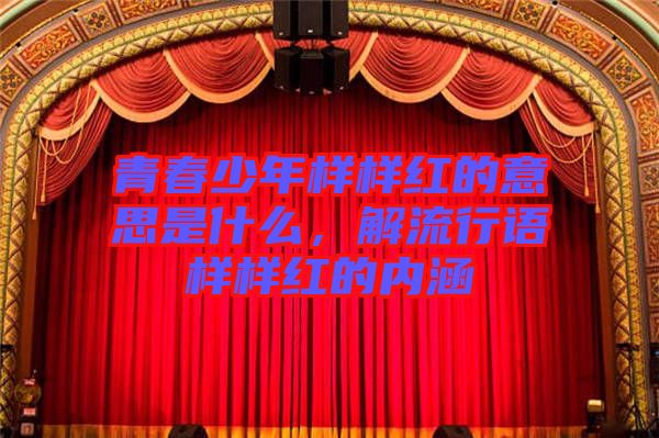 青春少年樣樣紅的意思是什么，解流行語樣樣紅的內(nèi)涵