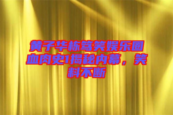 黃子華棟篤笑娛樂圈血肉史1揭秘內幕，笑料不斷