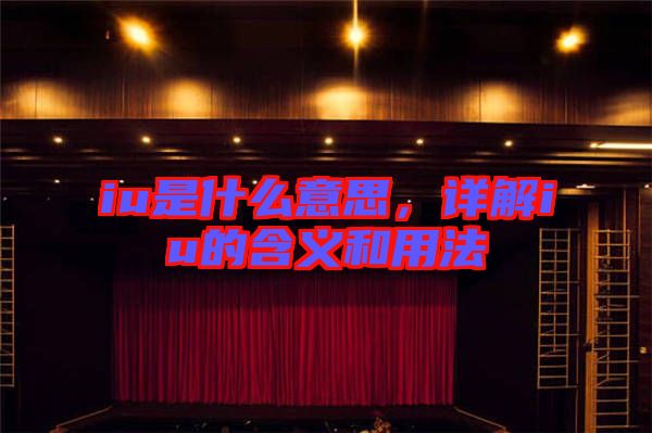 iu是什么意思，詳解iu的含義和用法