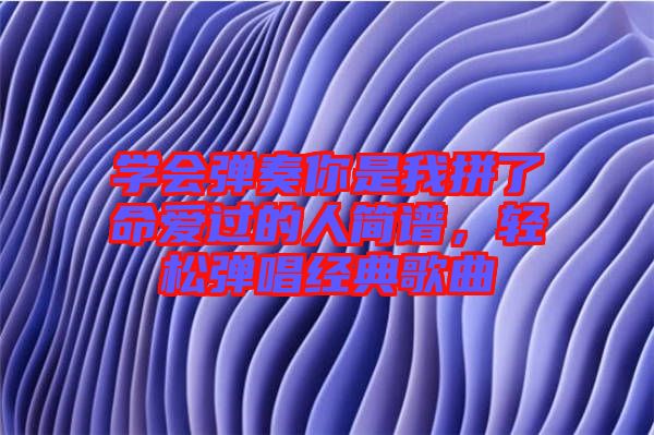 學(xué)會彈奏你是我拼了命愛過的人簡譜，輕松彈唱經(jīng)典歌曲
