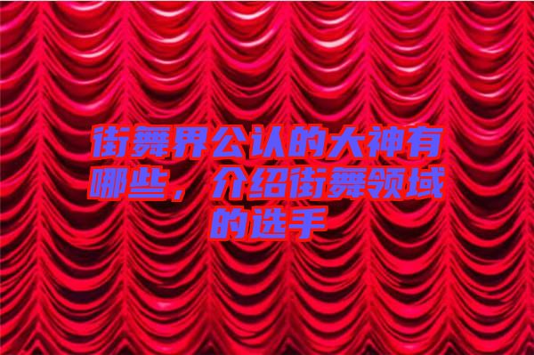 街舞界公認(rèn)的大神有哪些，介紹街舞領(lǐng)域的選手