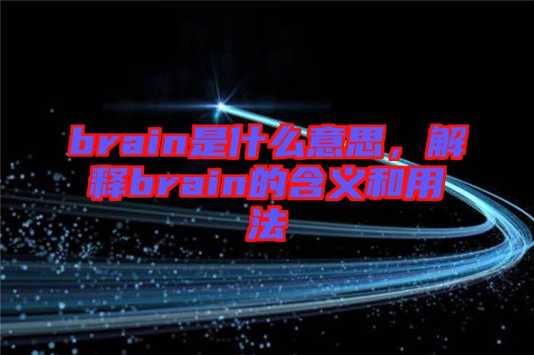 brain是什么意思，解釋brain的含義和用法