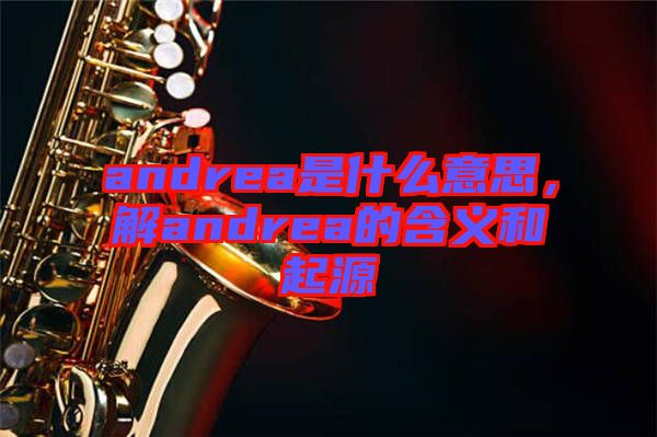 andrea是什么意思，解andrea的含義和起源