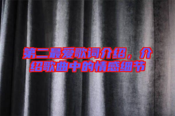 第二最愛歌詞介紹，介紹歌曲中的情感細節