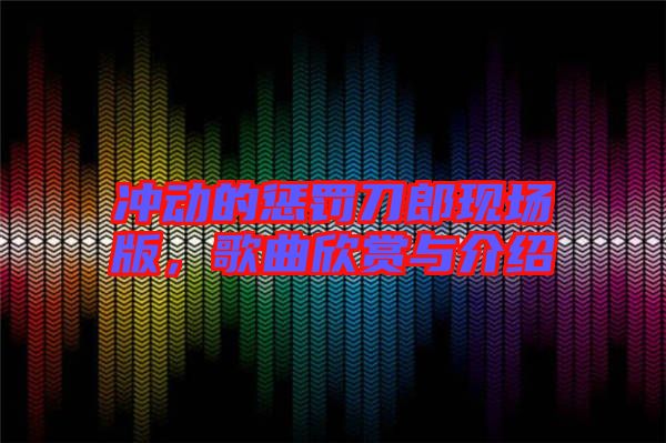 沖動的懲罰刀郎現場版，歌曲欣賞與介紹