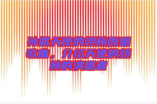孫露天使的翅膀原唱歌曲，介紹天使的翅膀的演唱者