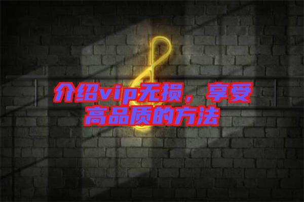 介紹vip無損，享受高品質(zhì)的方法