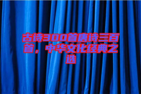 古詩300首唐詩三百首，中華文化經典之選