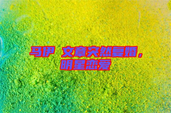 馬伊琍文章突然復(fù)婚，明星戀愛
