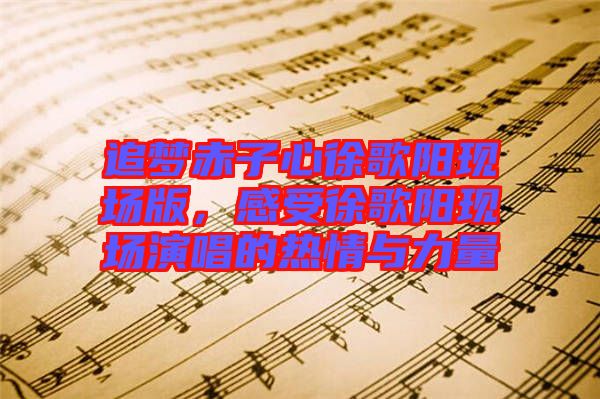 追夢赤子心徐歌陽現場版，感受徐歌陽現場演唱的熱情與力量